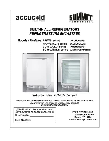 Accucold FF7BKBISSHHADA
