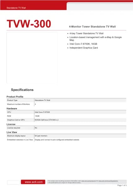 Acti TVW-300