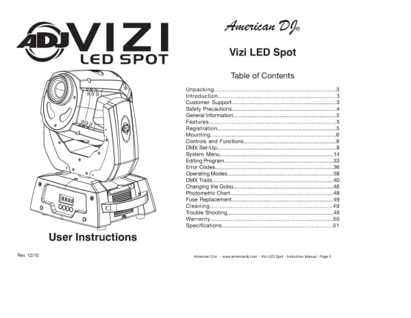 Adj Vizi LED Spot