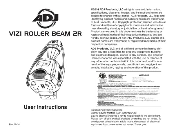 Adj Vizi Roller Beam 2R