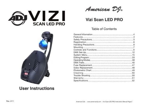Adj Vizi Scan LED Pro