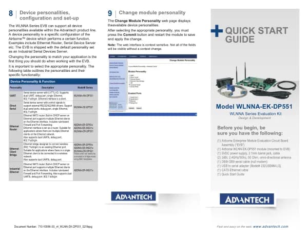 Advantech BB-WLNNA-EK-DP551