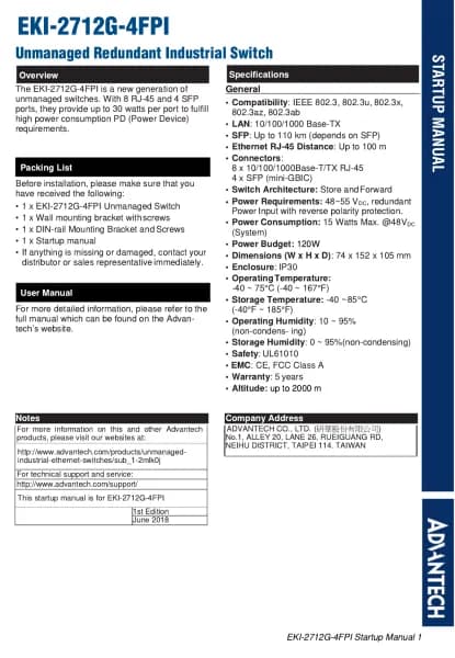 Advantech EKI-2712G-4FPI