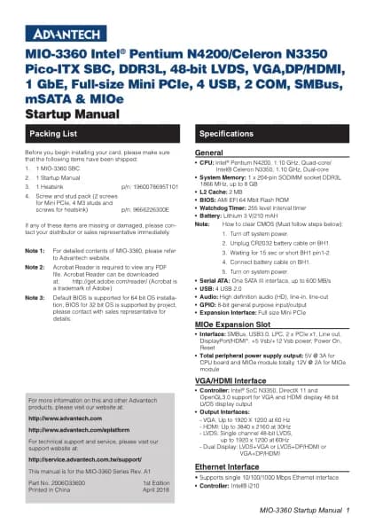 Advantech MIO-3360