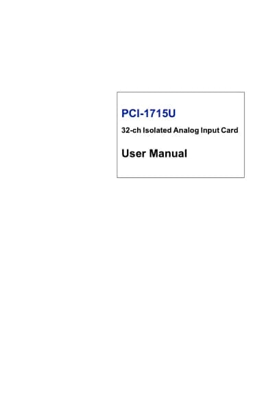 Advantech PCI-1715U