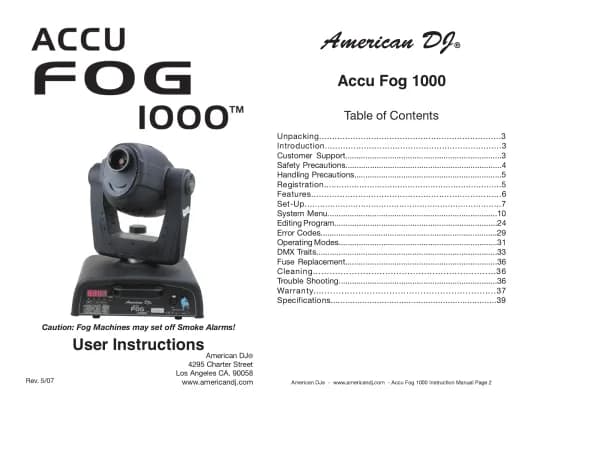 American Audio Accu Fog 1000