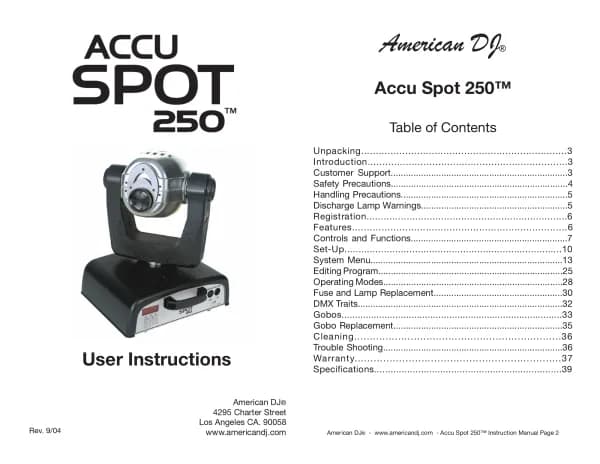 American Audio Accu Spot 250