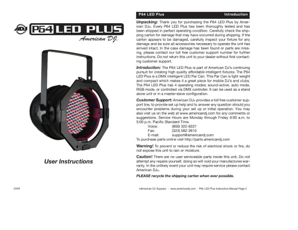 American Audio P64 LED Plus