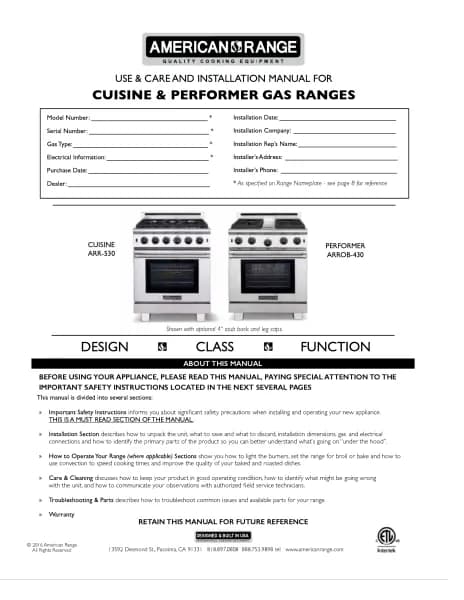 American Range ARR1060L