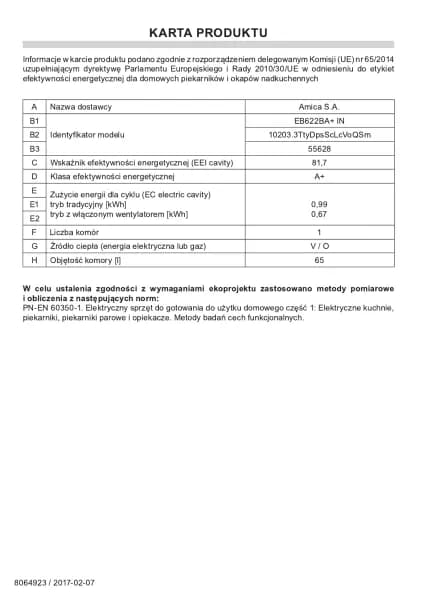Amica EB622BA+ IN