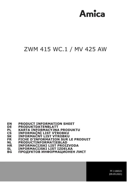 Amica ZWM 415 WC.1