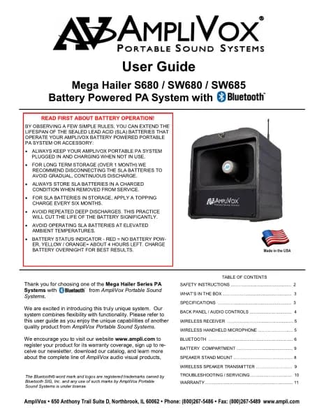 AmpliVox Mega Hailer SW685