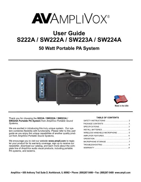 AmpliVox SW223A