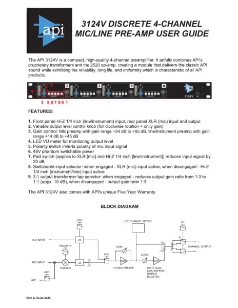 API Audio 3124V