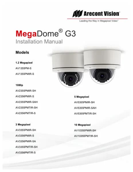 Arecont Vision MegaDome G3 AV5355PMIR-SH