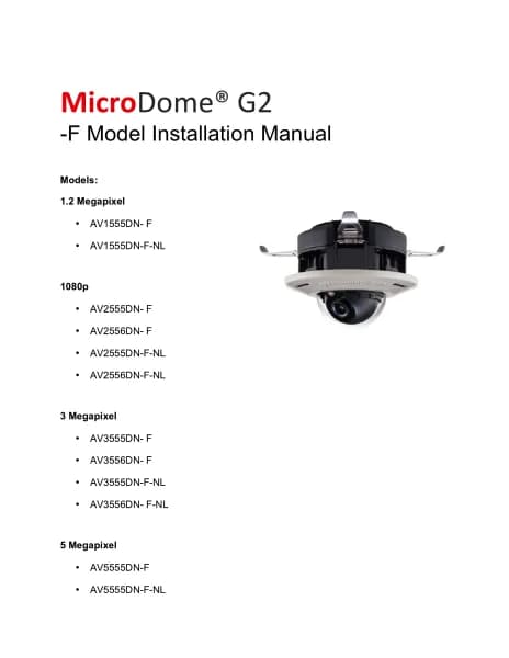 Arecont Vision MicroDome G2 AV1555DN-F