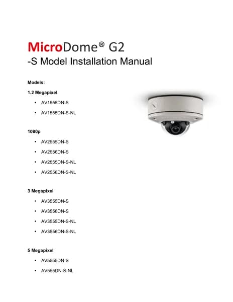 Arecont Vision MicroDome G2 AV2555DN-S-NL