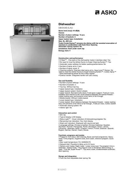Asko DBI343ID.S.AU