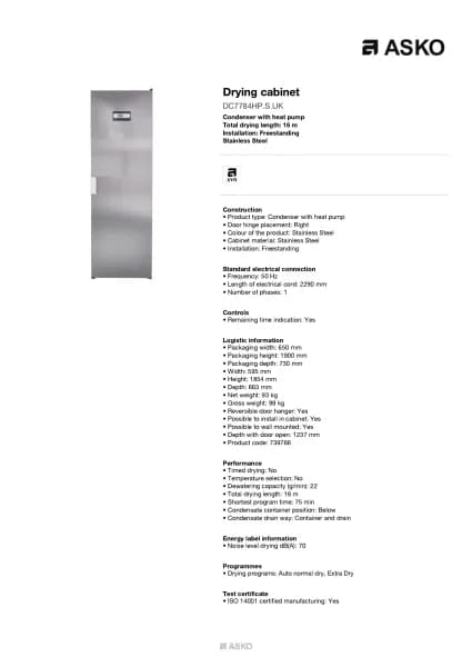Asko DC7784HP.S.UK