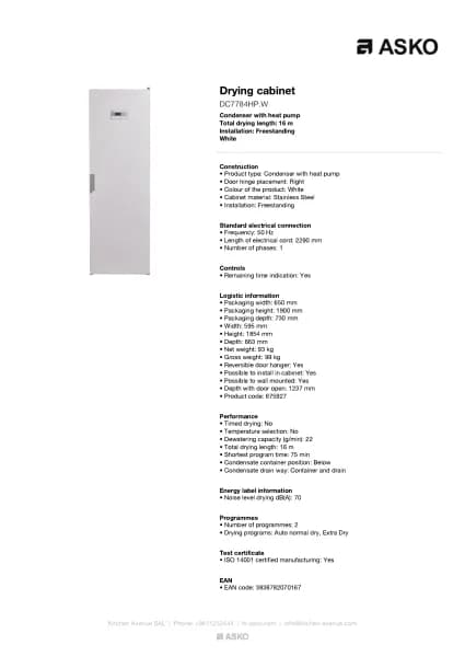 Asko DC7784HP.W