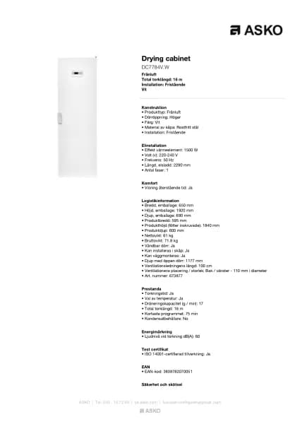 Asko DC7784V.W