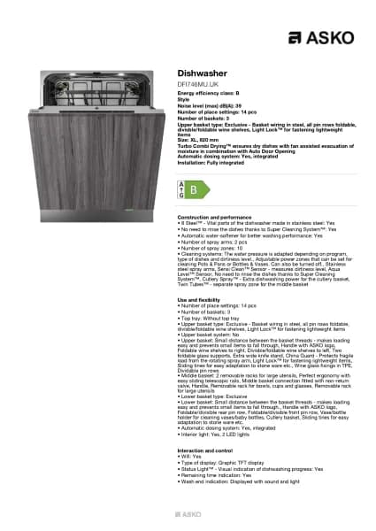 Asko DFI746MU.UK