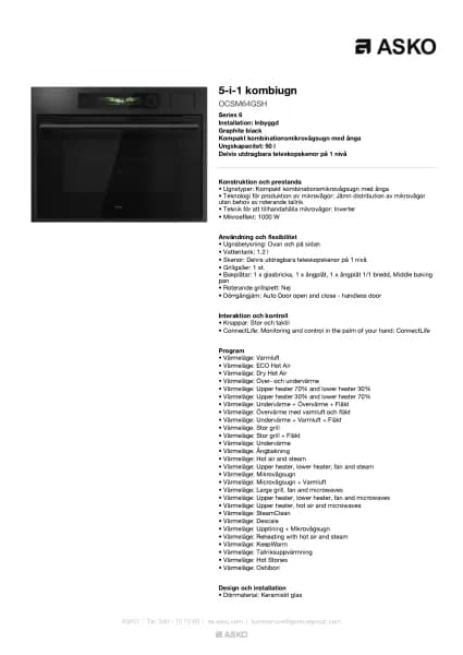 Asko OCSM64GSH