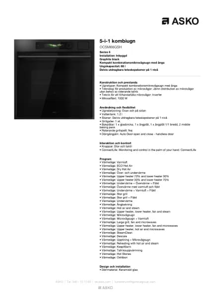 Asko OCSM66GSH