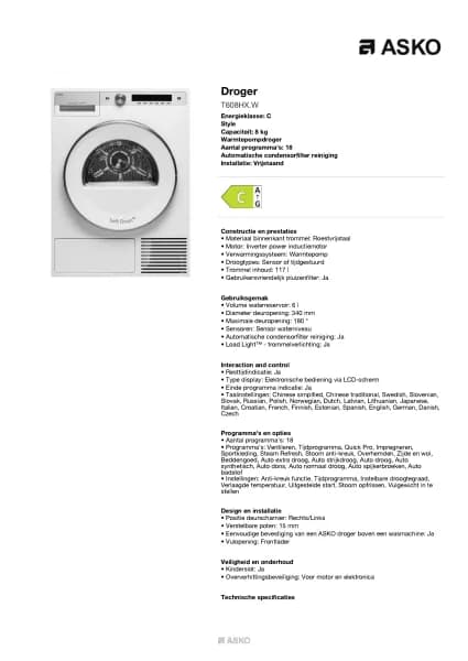 Asko T608HX.W