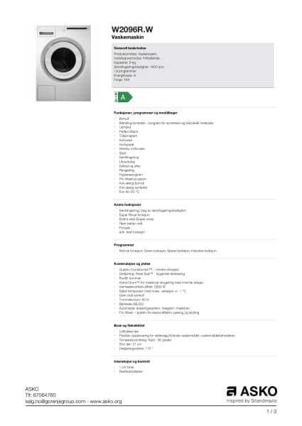 Asko W2096R.W