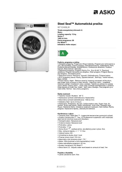Asko W7124XXLW