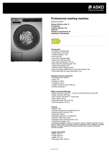 Asko WMC6743PB.T