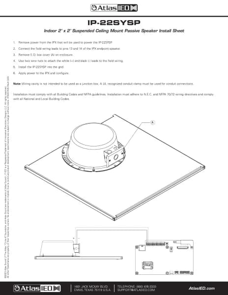 Atlas Sound IP-22SYSP