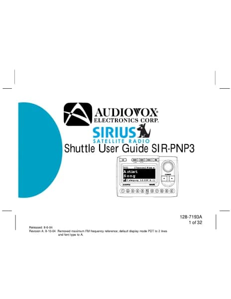 Audiovox SIR-PNP3