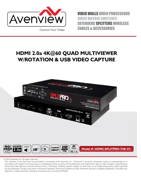 Avenview HDM2-SPLITPRO-T4K-V3