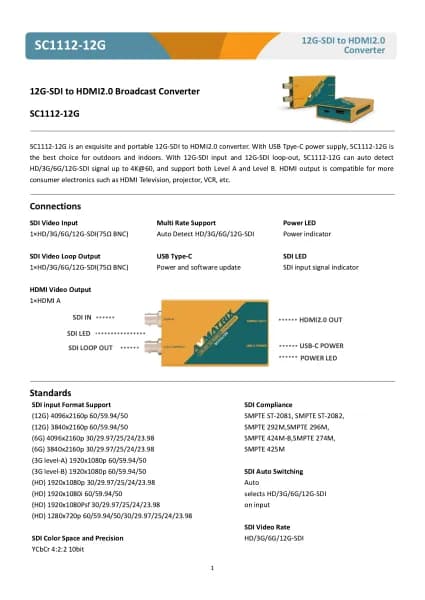 AVMATRIX SC1112-12G