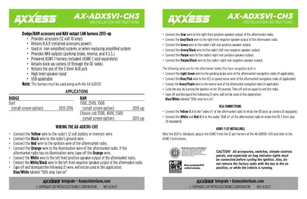 Axxess AX-ADXSVI-CH3