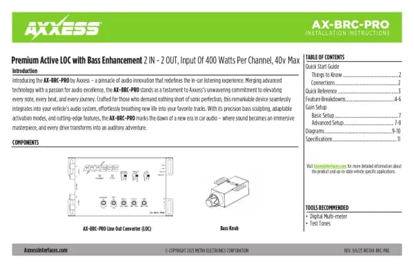 Axxess AX-BRC-PRO