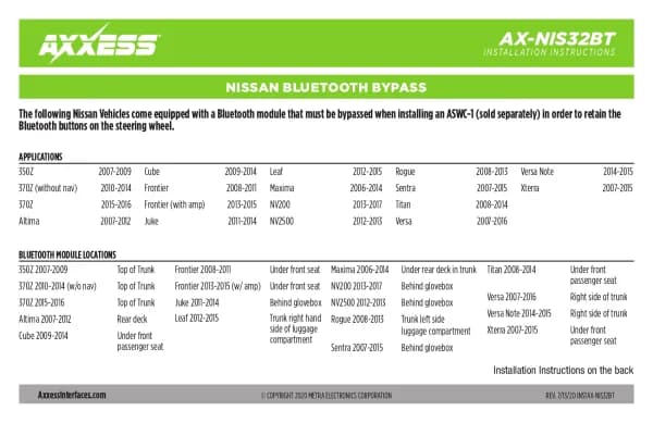 Axxess AX-NIS32BT