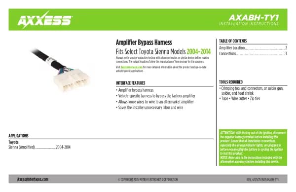 Axxess AXABH-TY1