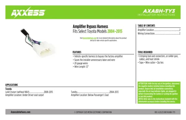 Axxess AXABH-TY3