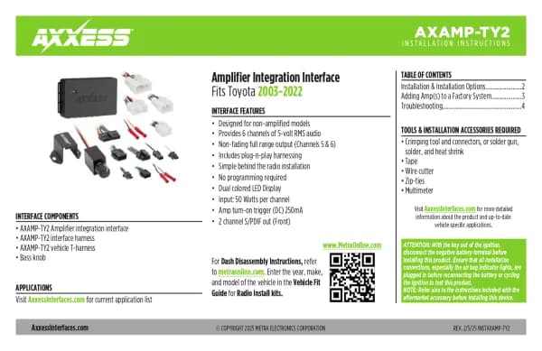 Axxess AXAMP-TY2