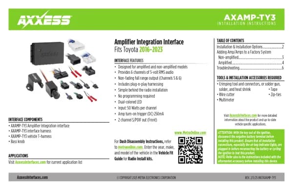 Axxess AXAMP-TY3