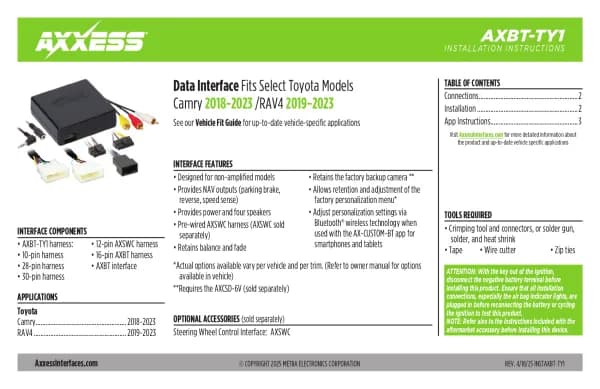 Axxess AXBT-TY1