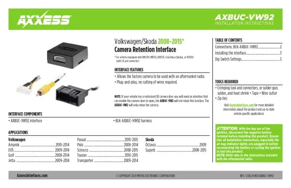 Axxess AXBUC-VW92