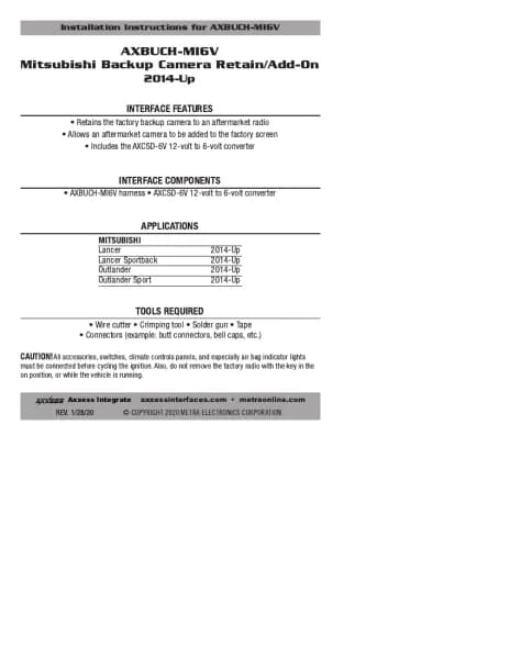 Axxess AXBUCH-MI6V