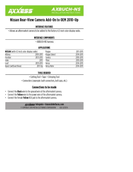 Axxess AXBUCH-NS
