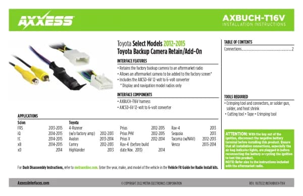 Axxess AXBUCH-T16V