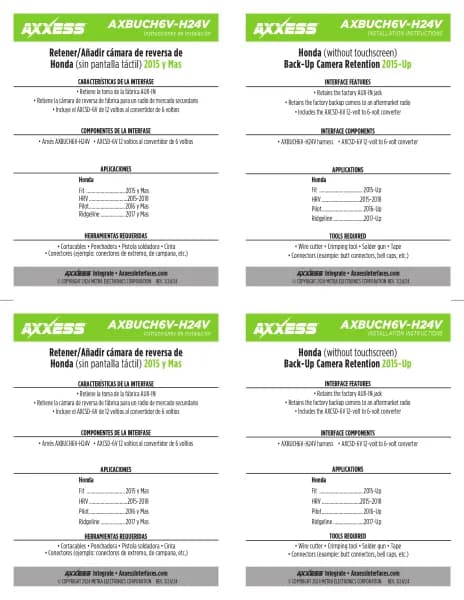 Axxess AXBUCH6V-H24V