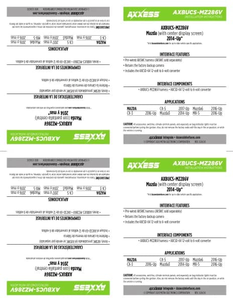 Axxess AXBUCS-MZ286V